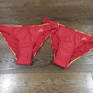 Adidas bikini bottom swimwear orange small NWT